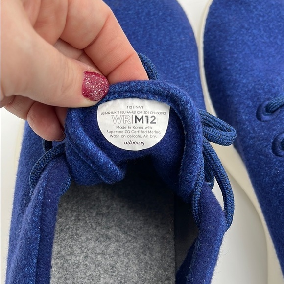 Allbirds Tree Runners Blue Wool Men's Blue Casual Lace Up Shoes Size 12 BLEMISH - Picture 7 of 7